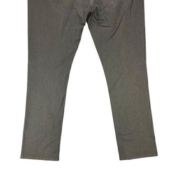 Bugatchi Uomo Pants Mens Size 40x34 Gray Striped Relaxed Fit Flat Front Trousers - Picture 8 of 14